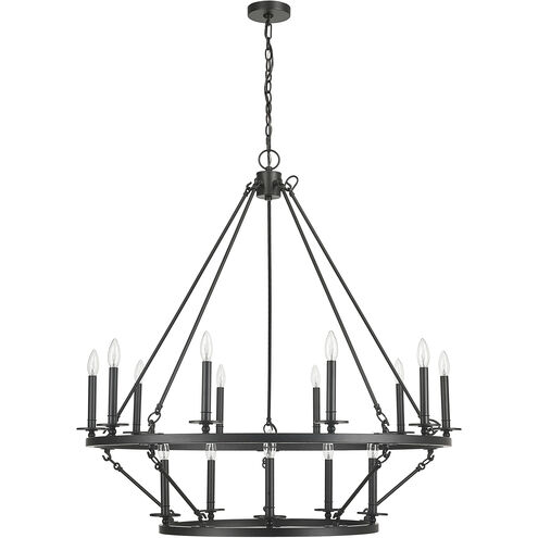 Florence 15 Light 41.75 inch Matte Black Chandelier Ceiling Light